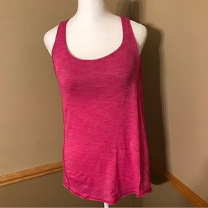 Lululemon Wild Tank Heathered Jewelled Magenta / Dottie Dash White Black Sz 6.